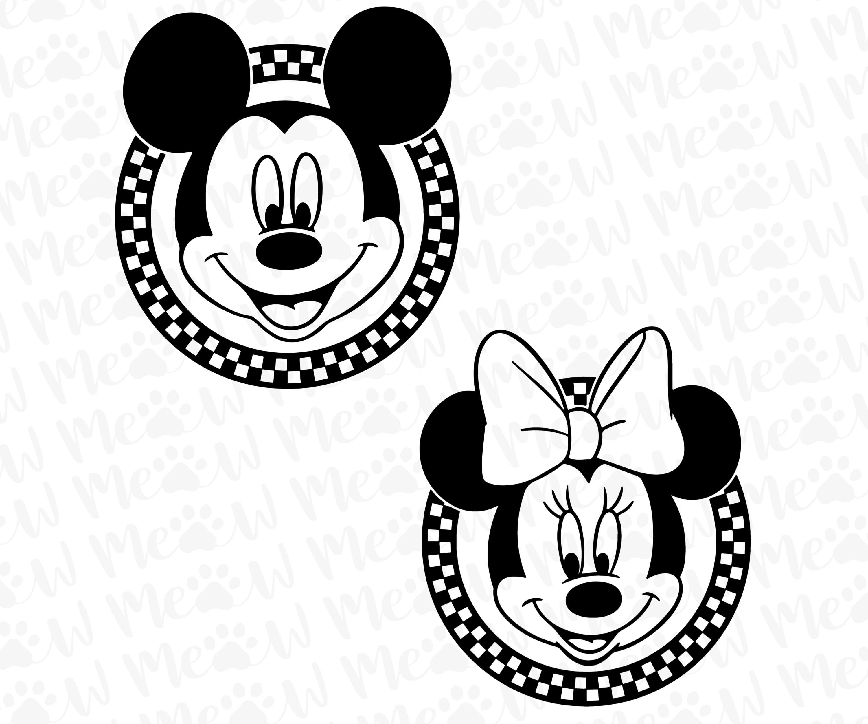チェック柄マウスSVG、ディズニーミッキーミニーマウスSVG、マジカル