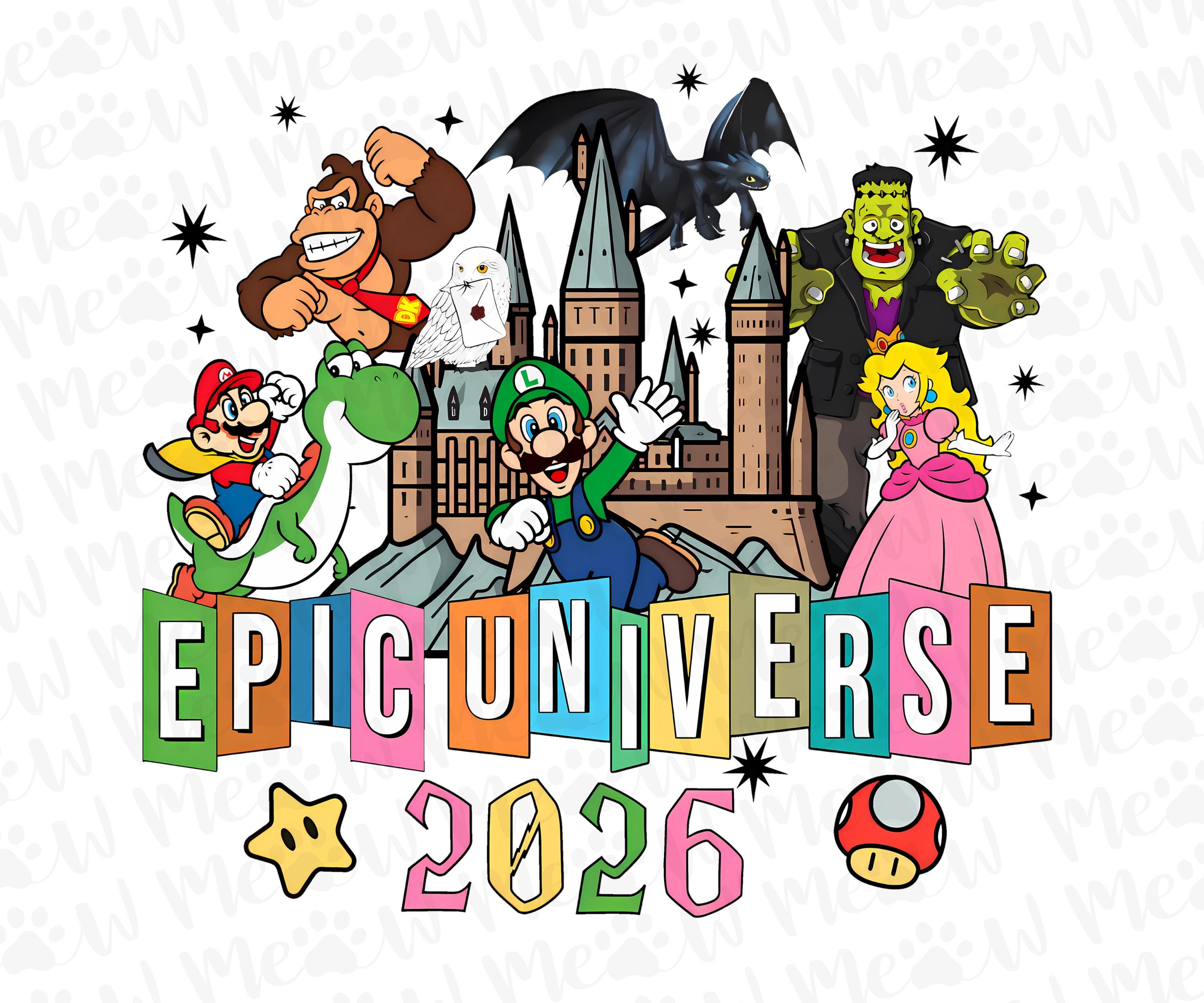Vintage Retro Epic Universe Studios Digital PNG Download, Orlando
