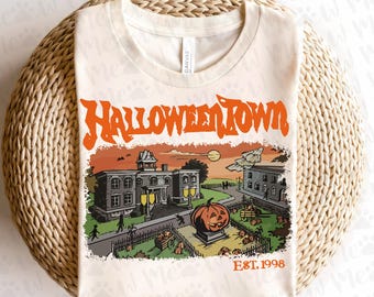 Vintage Halloween Town Est 1998 Png, Halloweentown Png, Pumpkin Halloweentown Png, Halloweentown Est 1998 Design Shirt, Trendy Halloween