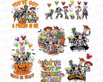 Halloween Toy and Friends Png Bundle, Spooky Season Png,Trick Or Treat Png,Halloween Masquerade Png ,Halloween Family Trip Png , Vacay Mode