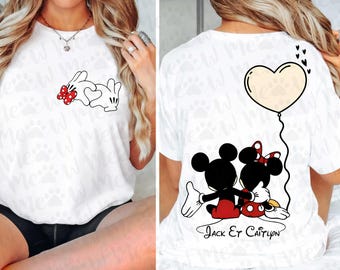 Disney Custom Couple Png, Disney Valentine T-Shirt Png, Personalized Disney Matching Tee Png, Micky and Minne Lovely Png, Couple Gift PNG