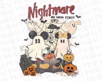 Nightmare On Main Street PNG, Retro Halloween Png, Spooky Vibes Png, Trick Or Treat Png, Halloween Masquerade, Halloween, Digital Download