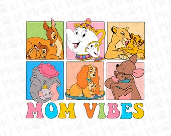 Retro Disney Mom Vibes Svg, Mother's Day, Family Trip,Disney Castle Png, Coquette Bow Mom Png, Disney Family Trip Matching