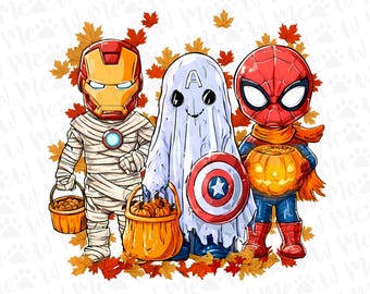 Spider Halloween Png, Kids Halloween Sublimation Design, Halloween Superhero Png, Boy Halloween Png, Trick Or Treat Png, Spooky Season Png