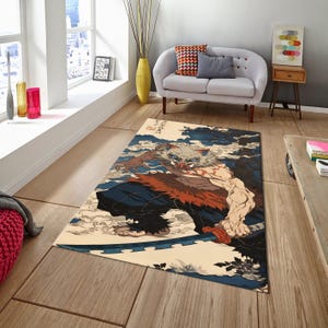 Tapis d&#39;anime tueur de démons, tapis de salle de jeux, tapis populaire, tapis de film, tapis de dortoir, cadeau petit ami, couverture de manga, Kimetsu no Yaiba, Inosuke