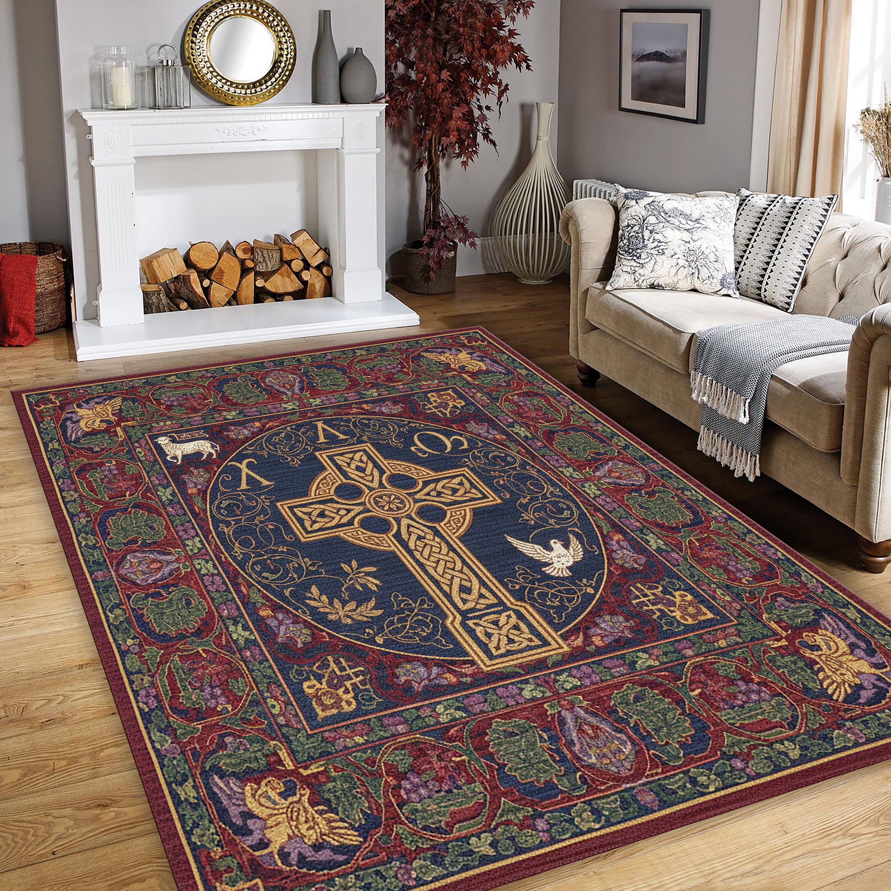 Cathedral Rug Medieval Design Cross Rug, Christian Prayer Mat, Faith-inspired Mat for ...