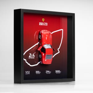 Ferrari 250 GTO Le Mans 1:24 | Framed Collectible Model Car | Classic Ferrari Wall Art | Gift for Vintage Car Enthusiasts