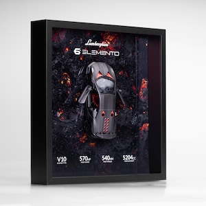 Lamborghini Sesto Elemento 1:24 | Framed Collectible Model Car | Rare Supercar Wall Art | Gift for Lamborghini Fans & Collectors