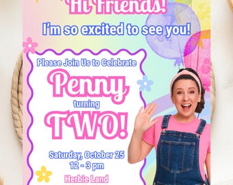 Invitación de cumpleaños de la señorita Rachel / Descarga digital / Invitación editable para fiesta musical infantil / Cumpleaños para cantar juntos