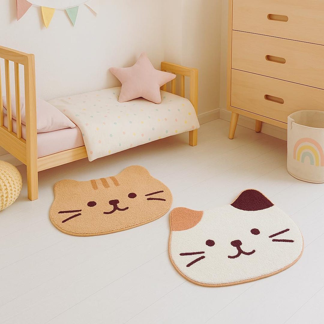Soft Cat Rug Cute Cat Rug, Soft Nursery Mat, Kids Room Decor - Etsy