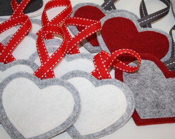 Heart Gift Tag - Valentine - Wine Tag - Love Note Holder - Gift Card Holder - Gift Idea - Hostess Gift - Reusable