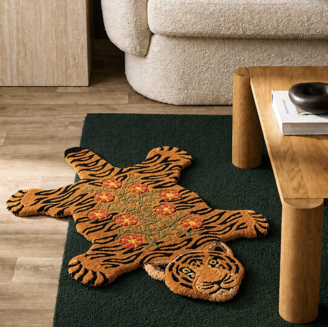 Leopard Rug Handtufted Cheetah Pelt Carpet Animal Shape Area Rug Funky ...