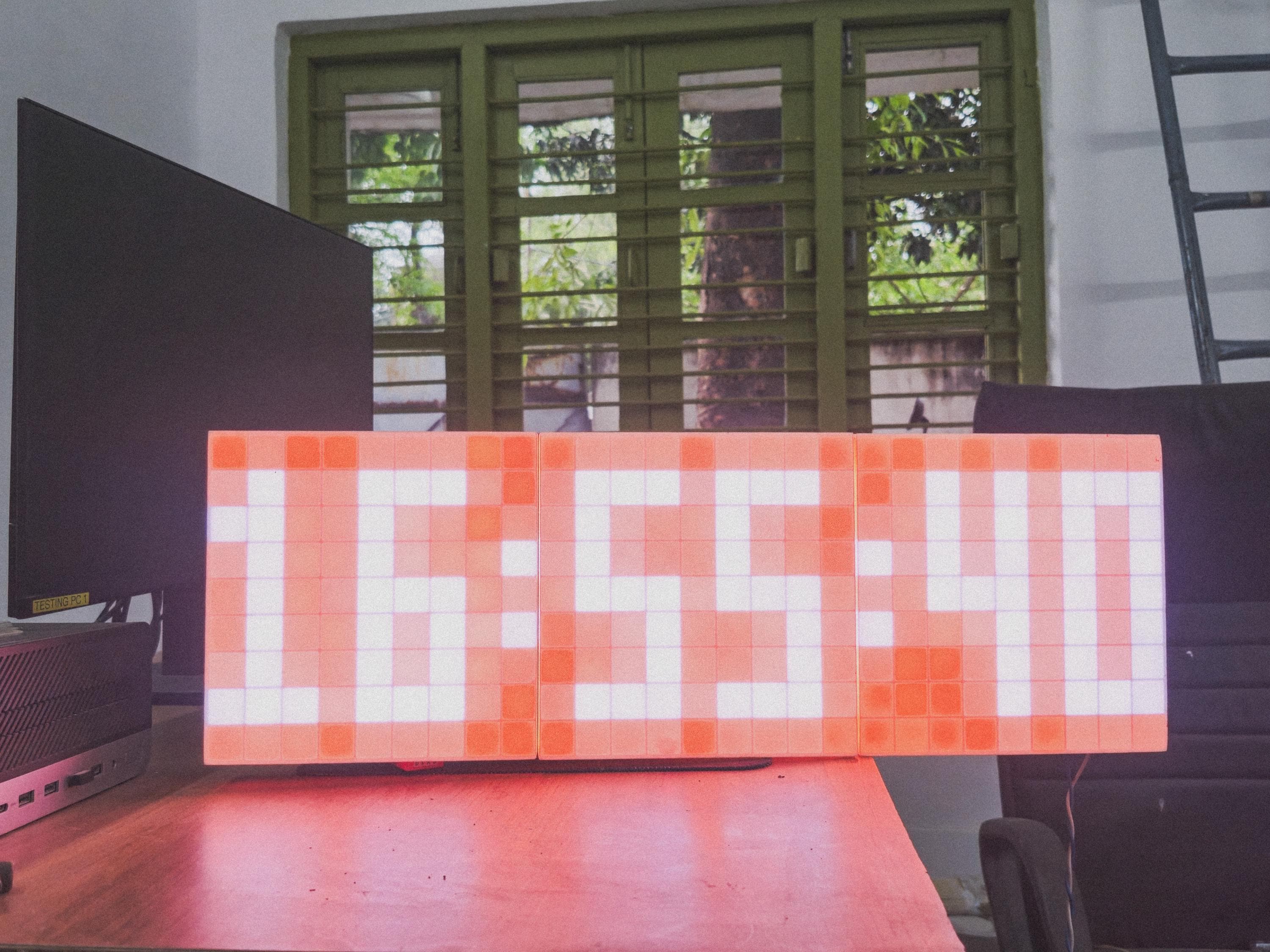LED Dot-matrix Wall Clock: Rainbow Effects, Wi-fi Enabled