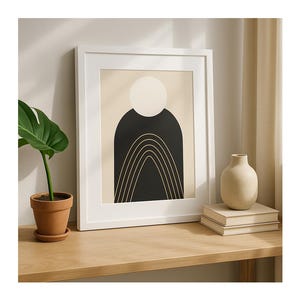 Wall Art Print Minimalist Abstract | Geometric Modern Poster | Neutral Digital Download