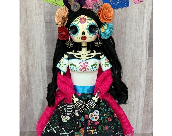 La Fiesta Mexicana. Paper Mache Catrina Doll. Etsy