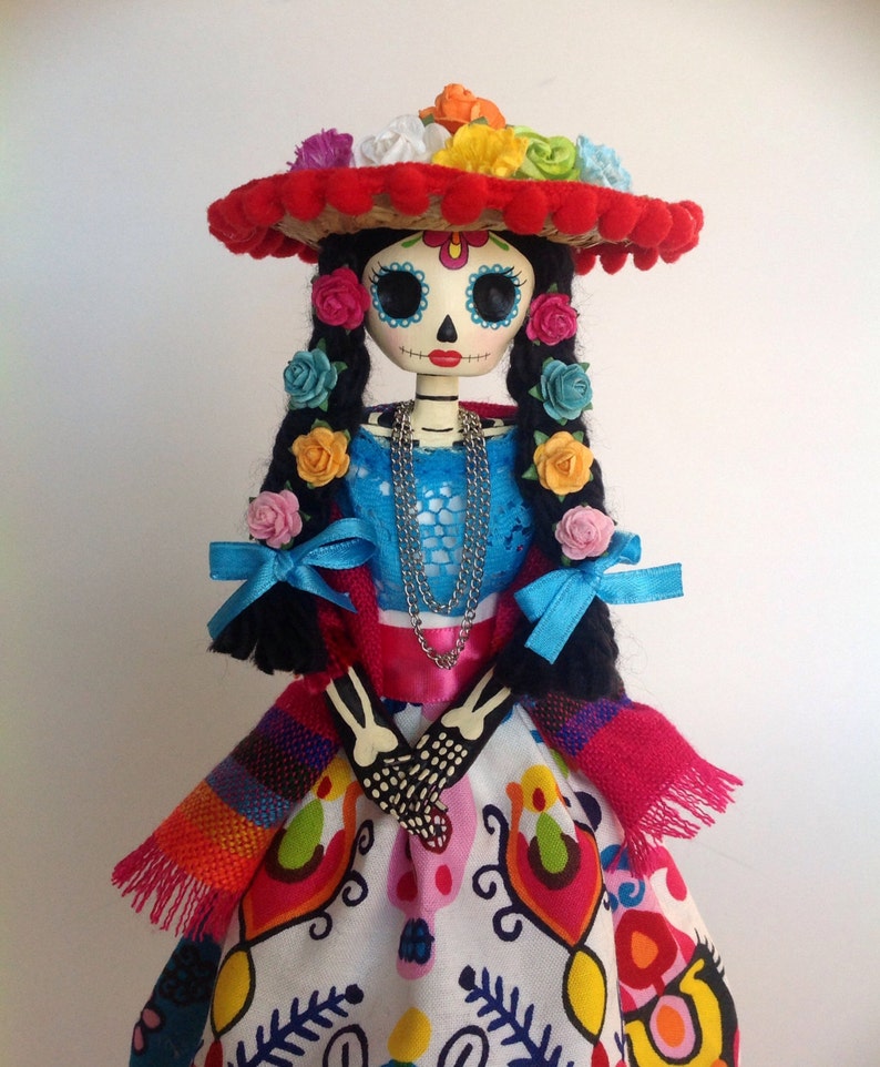 Mexican Catrina Doll. Paper mache catrina doll. Etsy
