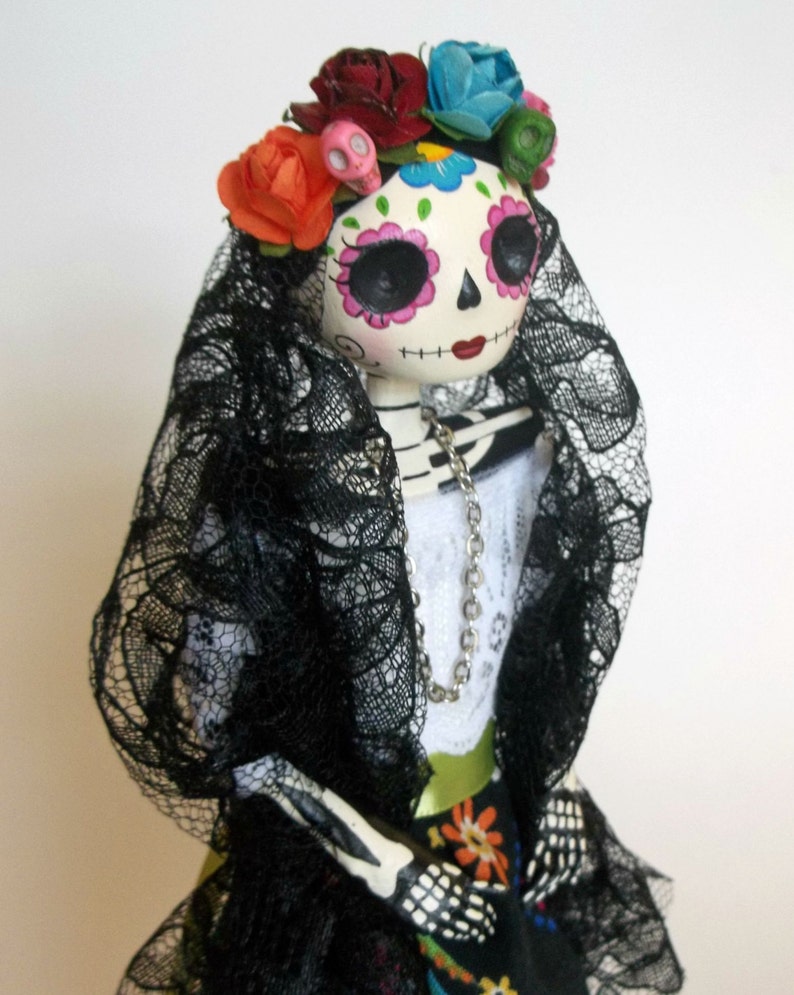 Catrina Doll Day Of The Dead Paper Mache Catrina Doll Etsy