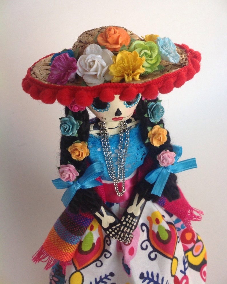 Mexican Catrina Doll. Paper mache catrina doll. Etsy