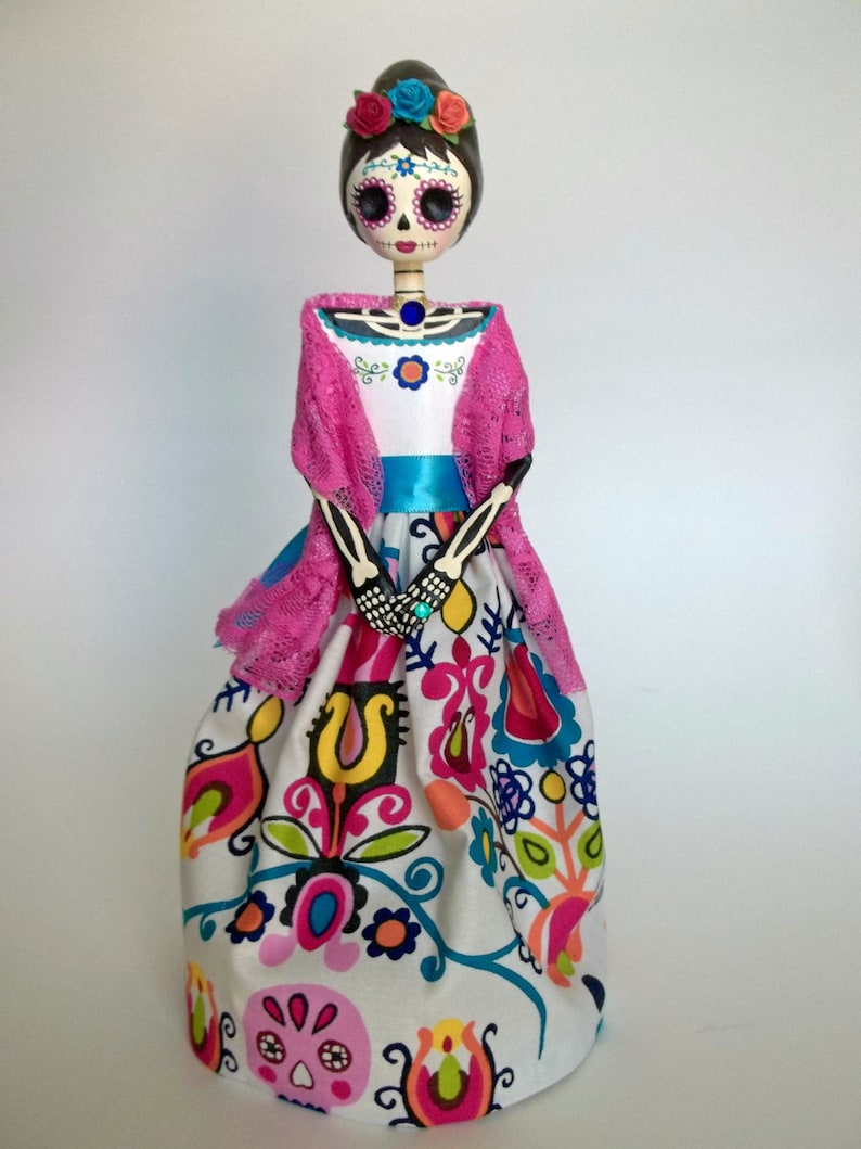 Paper Mache Catrina beehave hair . Day of the Dead Etsy