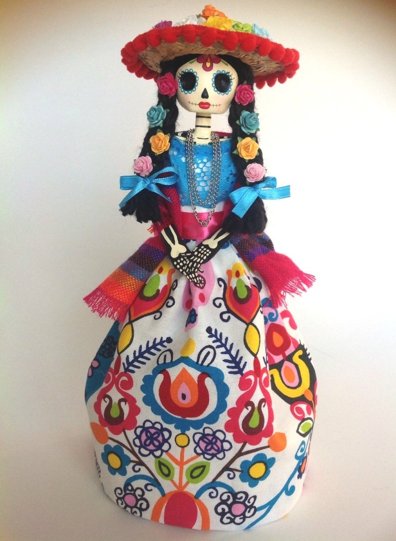 Mexican Catrina Doll. Paper mache catrina doll. Etsy