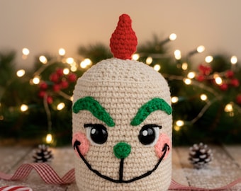 Christmas Candle Crochet Pattern - Festive Holiday Decor Amigurumi