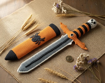 Crochet Halloween Sword Pattern: Amigurumi Spooky Soft Sword (PDF Tutorial)
