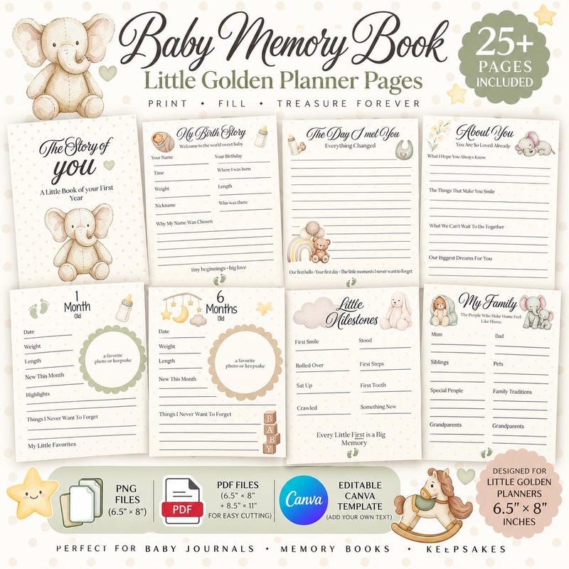 Baby Book Canva Digital - Etsy