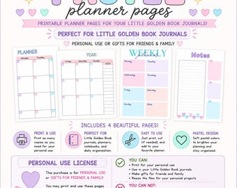 Golden Book Planner Pages Personal Use PDF/PNG