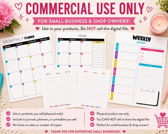 Little Golden Journal Commercial Use Colorful Planner Pages