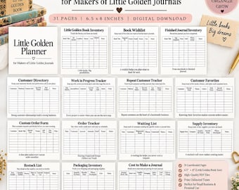 Little Golden Planner Pages for Makers | 31 Printable Business Pages | 6.5x8 LGB Journal Inserts | Personal Use | PDF PNG