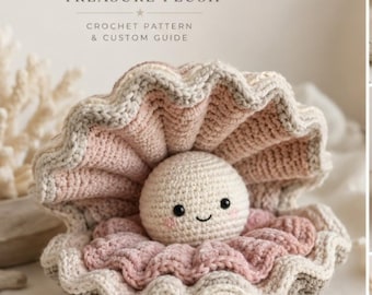 Crochet Oyster Shell Pattern PDF Amigurumi Pearl Plush DIY Nursery Tutorial