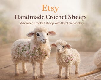 Patrón de amigurumi de oveja mamá y corderito en PDF. Conjunto Pradera. Descarga instantánea. Apto para principiantes.