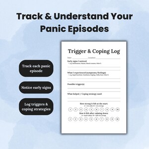 Panic Attack Tracker Printable: Coping, Triggers & Calming Log (PDF) image 2