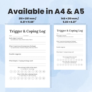 Panic Attack Tracker Printable: Coping, Triggers & Calming Log (PDF) image 8