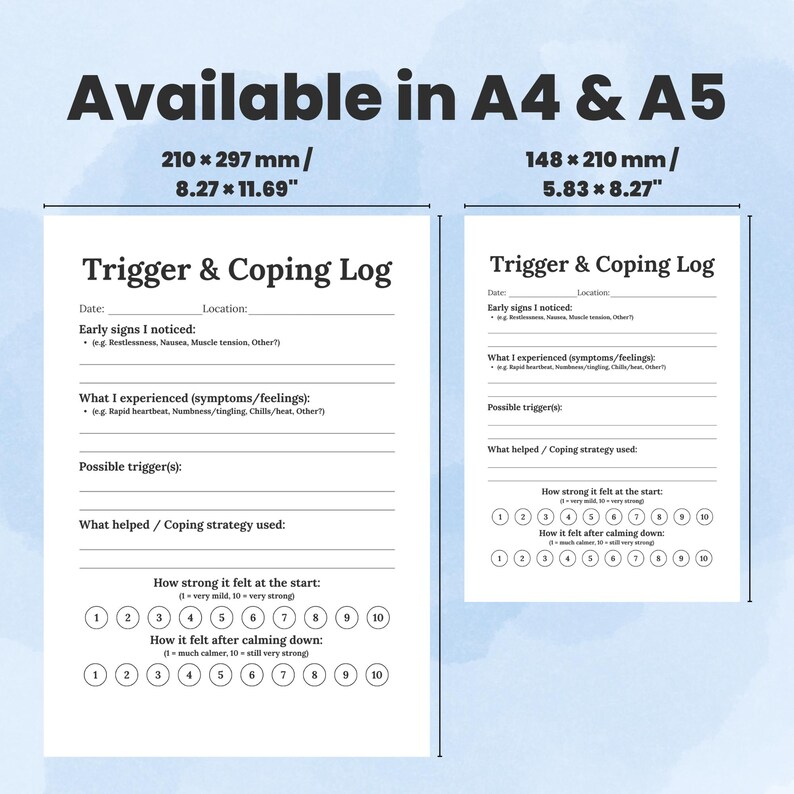 Panic Attack Tracker Printable: Coping, Triggers & Calming Log (PDF) image 8