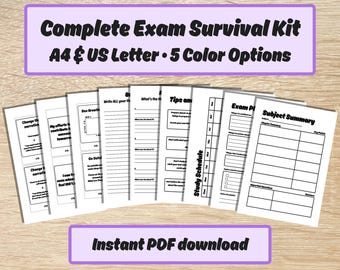 Kit de Sobrevivência para Preparação de Exames: Reduza o estresse e a ansiedade durante os exames (Download instantâneo em PDF)