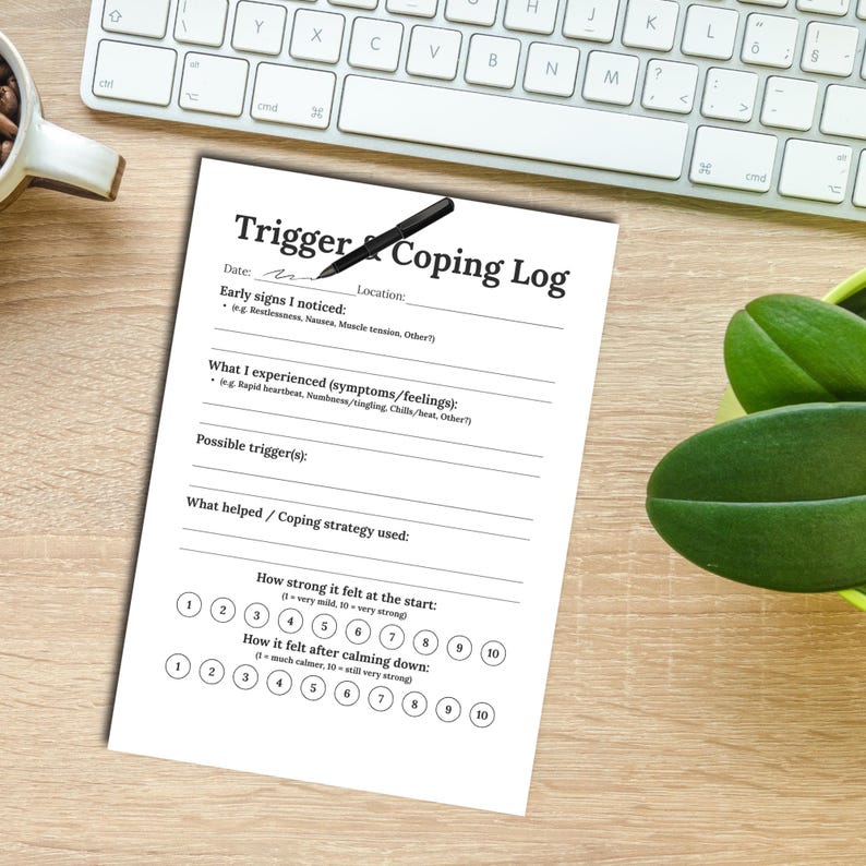 Panic Attack Tracker Printable: Coping, Triggers & Calming Log (PDF) image 6