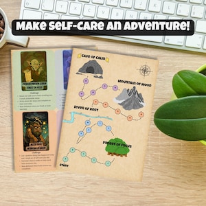 Gamified Self-Care Quest Map: Printable Mental Health Journal (PDF)