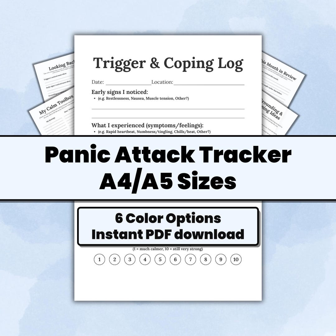 Panic Attack Tracker Printable: Coping, Triggers & Calming Log (PDF) - Etsy