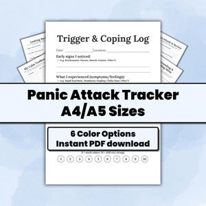 Panic Attack Tracker Printable: Coping, Triggers & Calming Log (PDF)