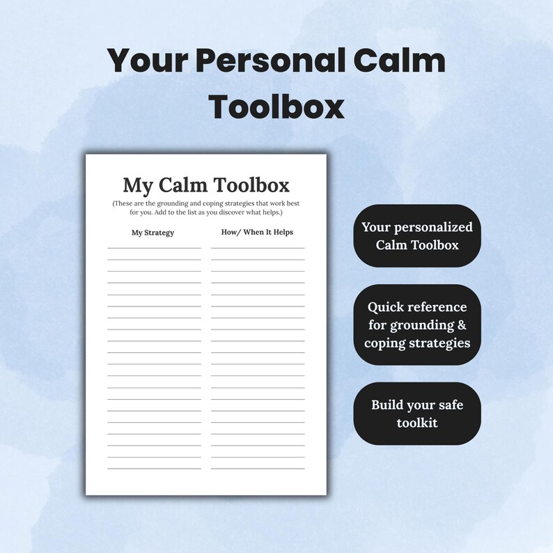 Panic Attack Tracker Printable: Coping, Triggers & Calming Log (PDF) image 4