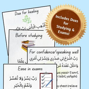 Islamic Kids Dua Flashcards: Prayers Poster Printable, Dua book for children (Digital Download)