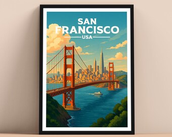 San Francisco Travel Print, San Francisco Travel Poster, Art Print, Travel Decor, Gift for him, Gift for her, Popular Print