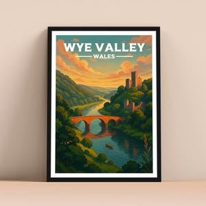 Wye Valley Travel Print, Wye Valley Travel Poster, Art Print, Travel Decor, Gift for him, Gift for her, Popular Print