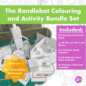 Kids Fun Learning And Colouring Activity Set | DIY Printable pages from The creative Randlebots ©