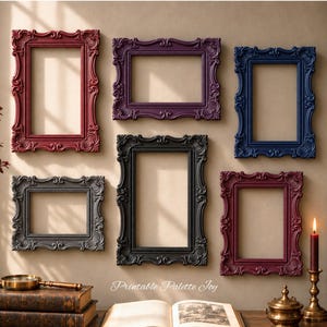 Dark Academia Moody Gallery Wall Frames, Ornate Black Frame, Baroque Style Frames, Empty Frames Ready to Hang