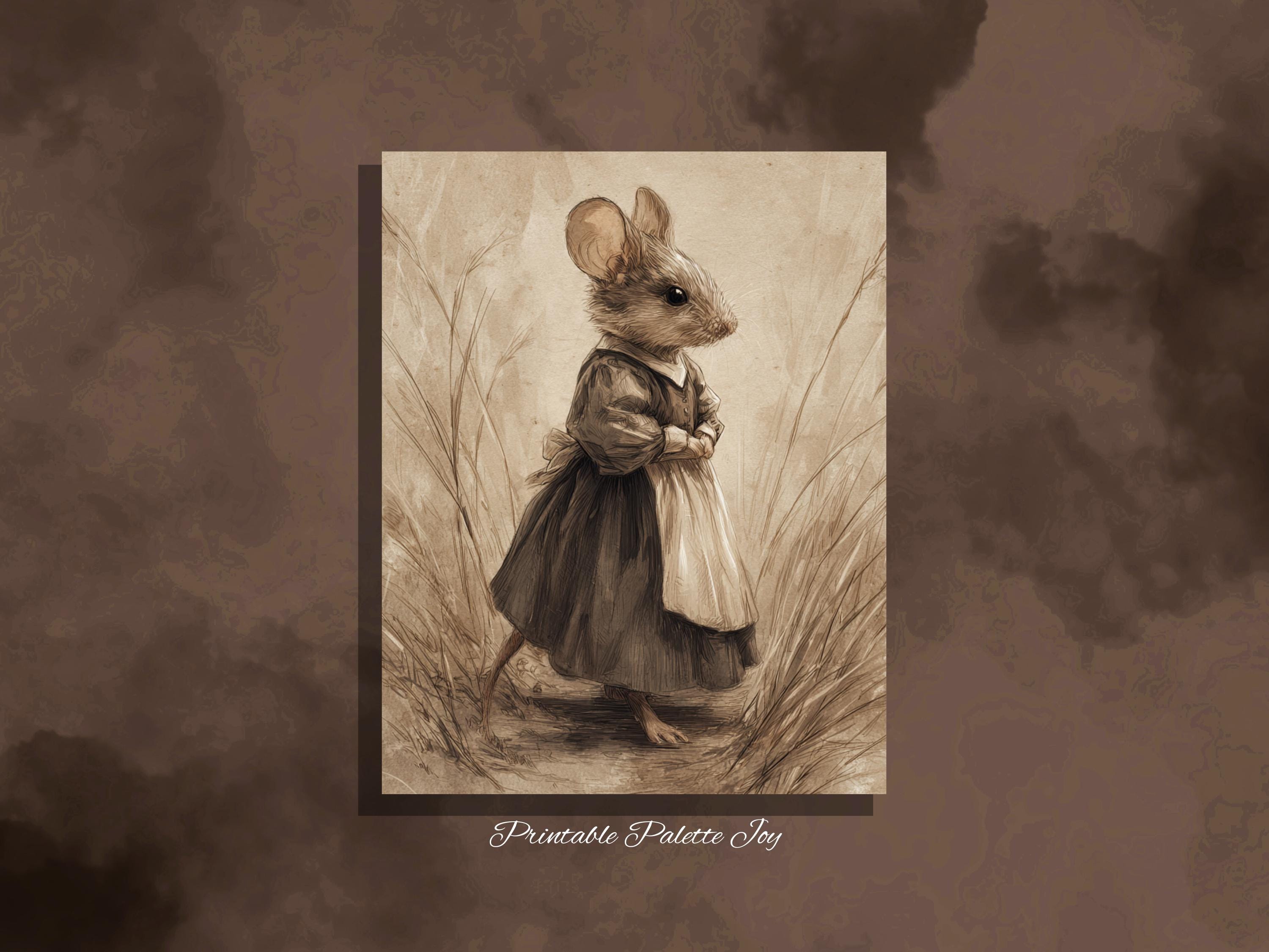 Colonial Mouse Art Print | Vintage Animal Portrait | Anthropomorphic ...