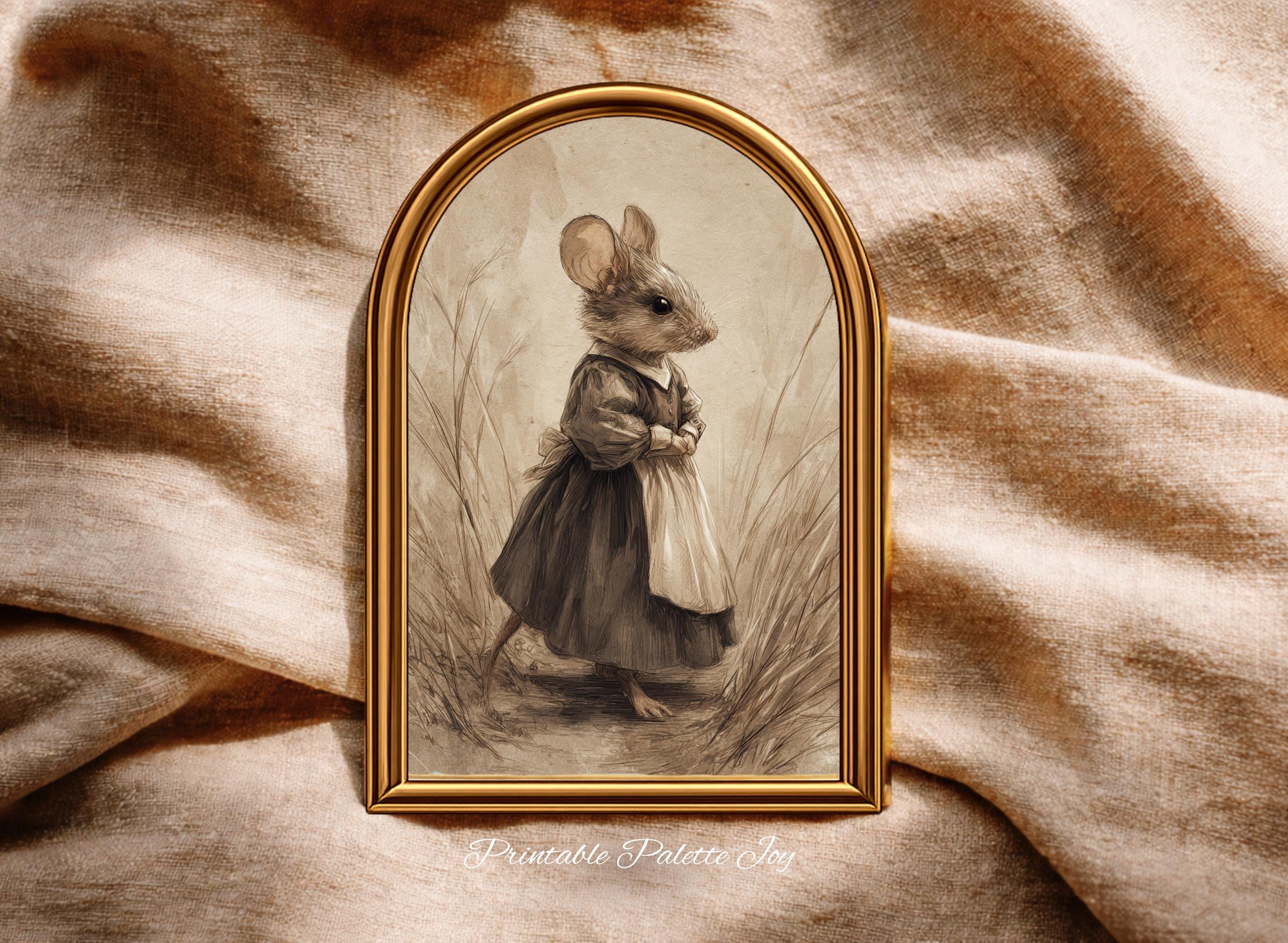 Colonial Mouse Art Print | Vintage Animal Portrait | Anthropomorphic ...