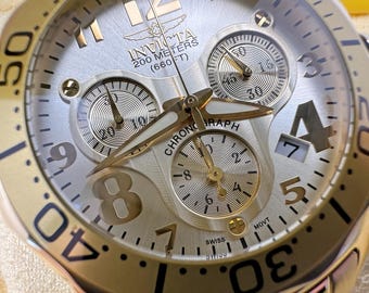 Invicta Swiss Chronograph Lupah 23K Gold Plated Watch