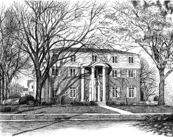 Butler University Indiana Fine Art Print Indianapolis Alpha Phi Sorority House